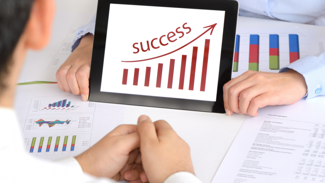A business chart showing growth